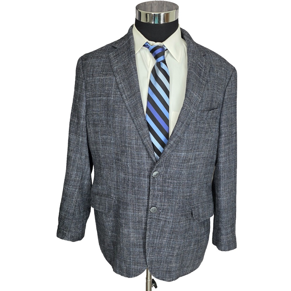 Joseph Abboud  Blazer Mens 44R Gray Sports Coat Jacket Wool Silk‎ Linen Italy